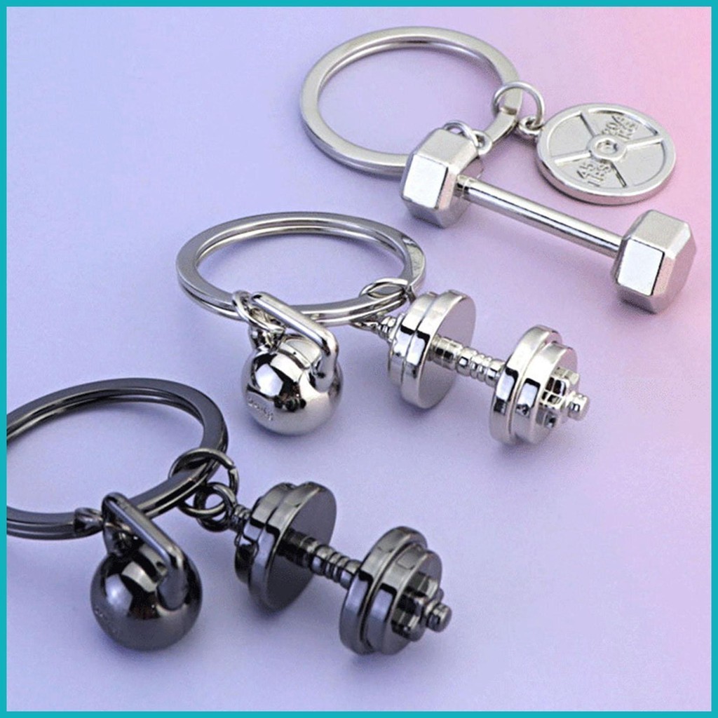 Dumbbell Keychain Zinc Alloy Bag Dumbbell Pendant Weight Plate ...