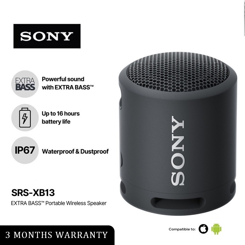 SONY SRS-XB13 Bluetooth Speaker Mini Wireless Speaker Deep Bass IPX7  Waterproof Sound Box with Mic