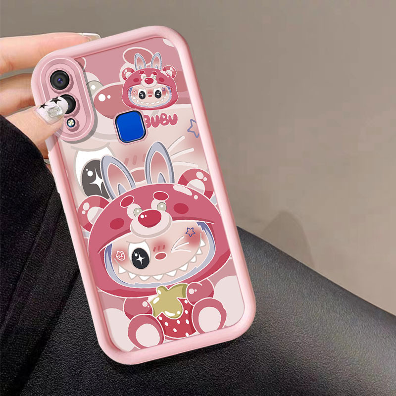 Cute Cartoon Strawberry Labubu Phone Casing for VIVO 1814 1815 1929 ...