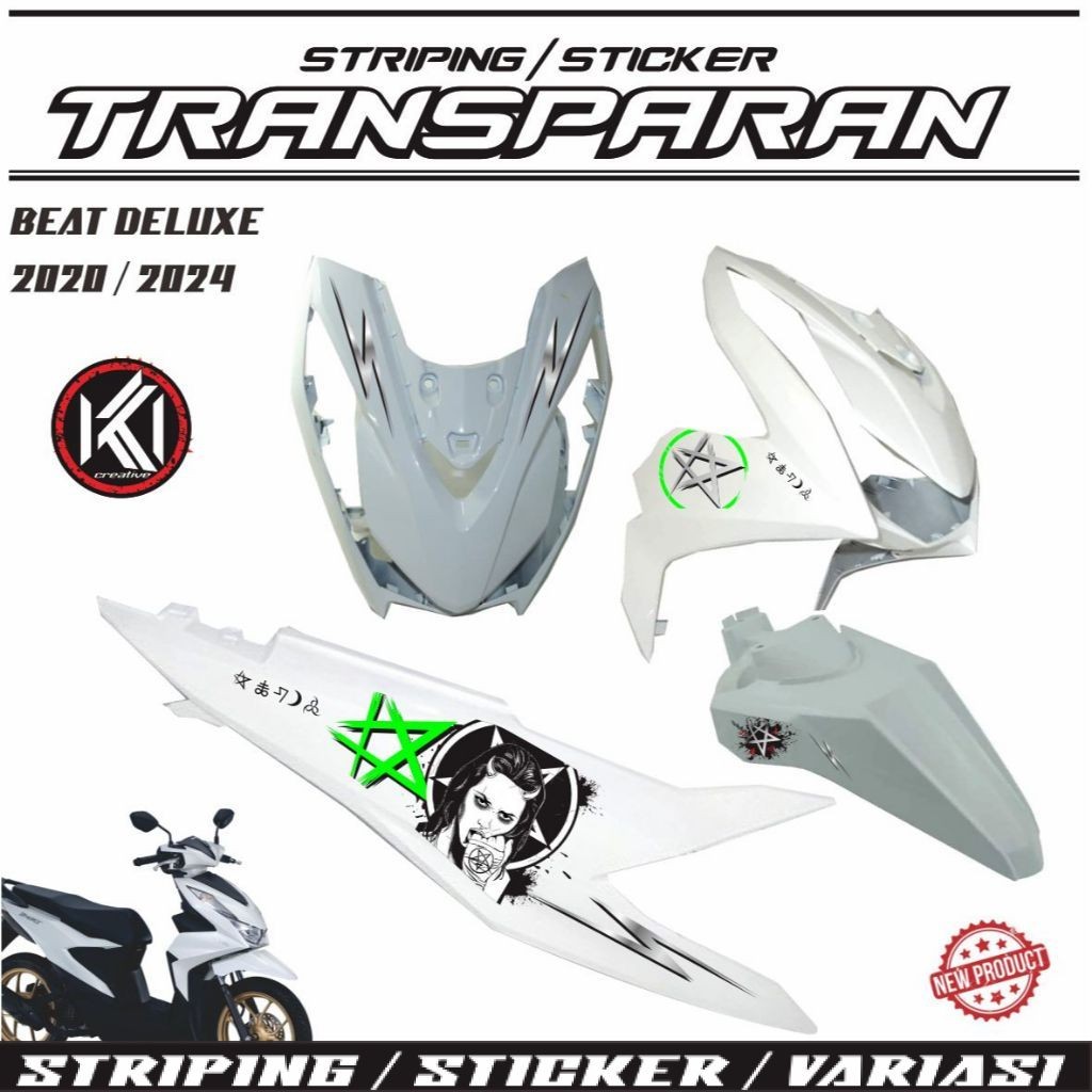 Striping / STRIPING STICKER TRANSPARENT UV MOTORCYCLE BEAT DELUXE 2020 ...