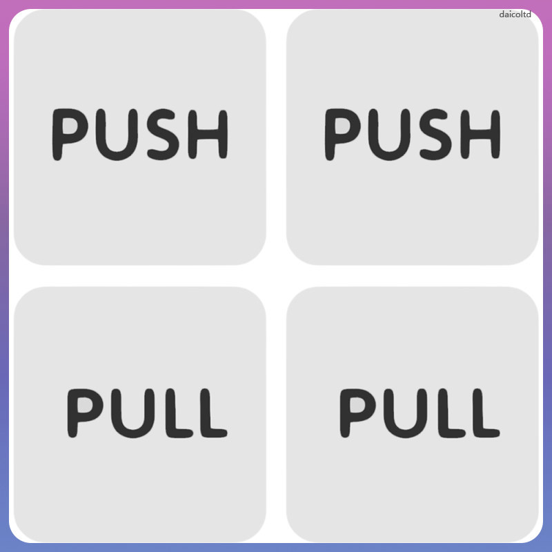 2 Pairs Acrylic Push Pull Sticker Signs Business Glass Door Self ...