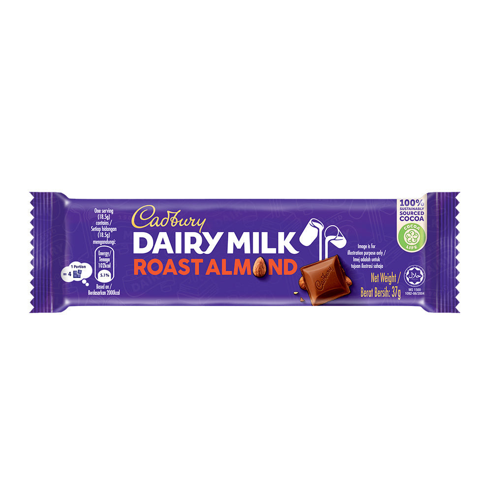 Cadbury Dairy Milk Chocolate Roast Almond 37g - 4265594 | Shopee ...