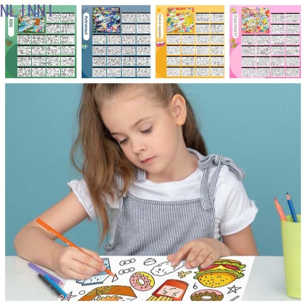 NLINNI Children Coloring Activity Book, Paper Animal Color Filling Toy ...