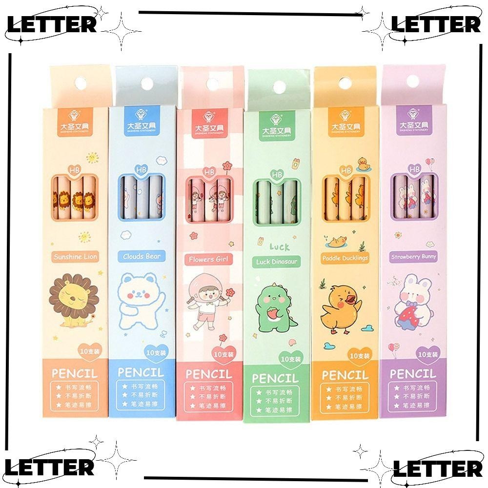 LET 10Pcs HB Pencil, Sketch With Rubber Head Writing Pencil, High ...