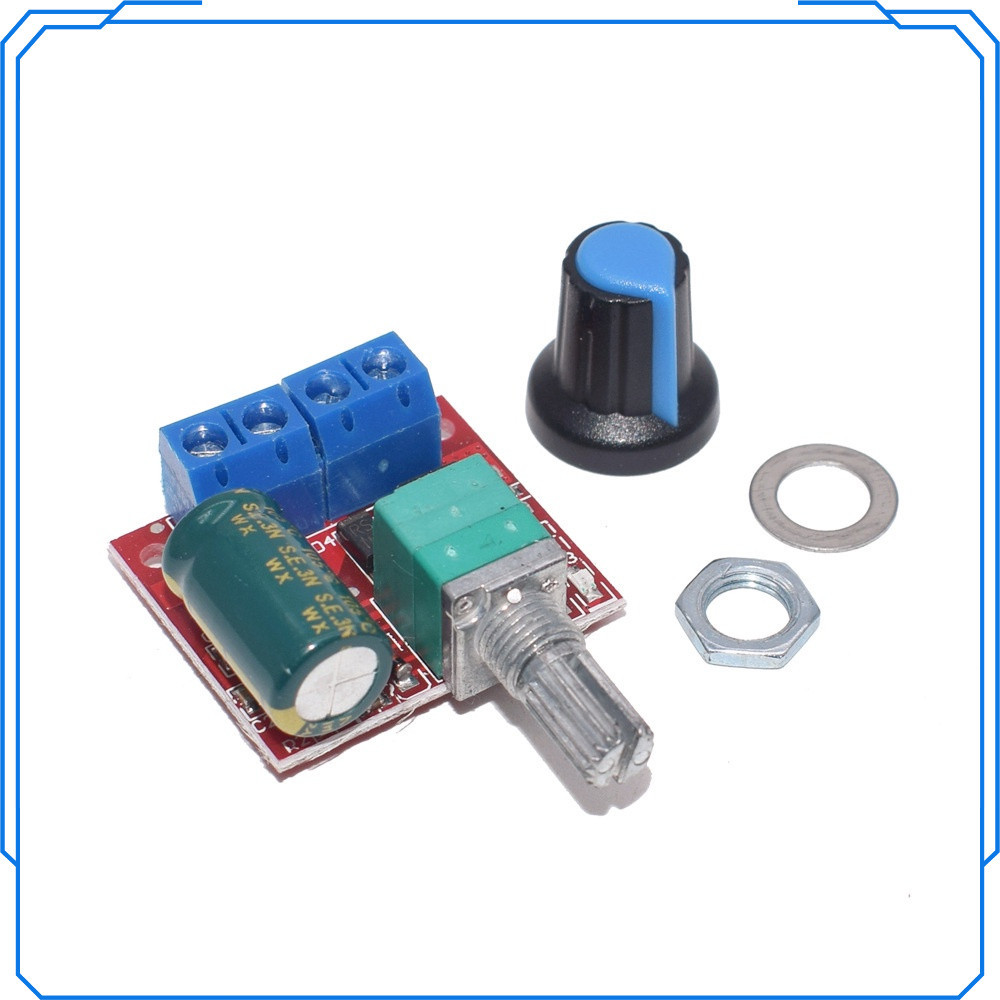 BGTXINGI 2Pcs DC Motor Governor 3V 6V 12V 24V 35V Adjustable Speed Controller Regulation Switch 5A Ultra Small LED Dimmer With Speed Control Knob