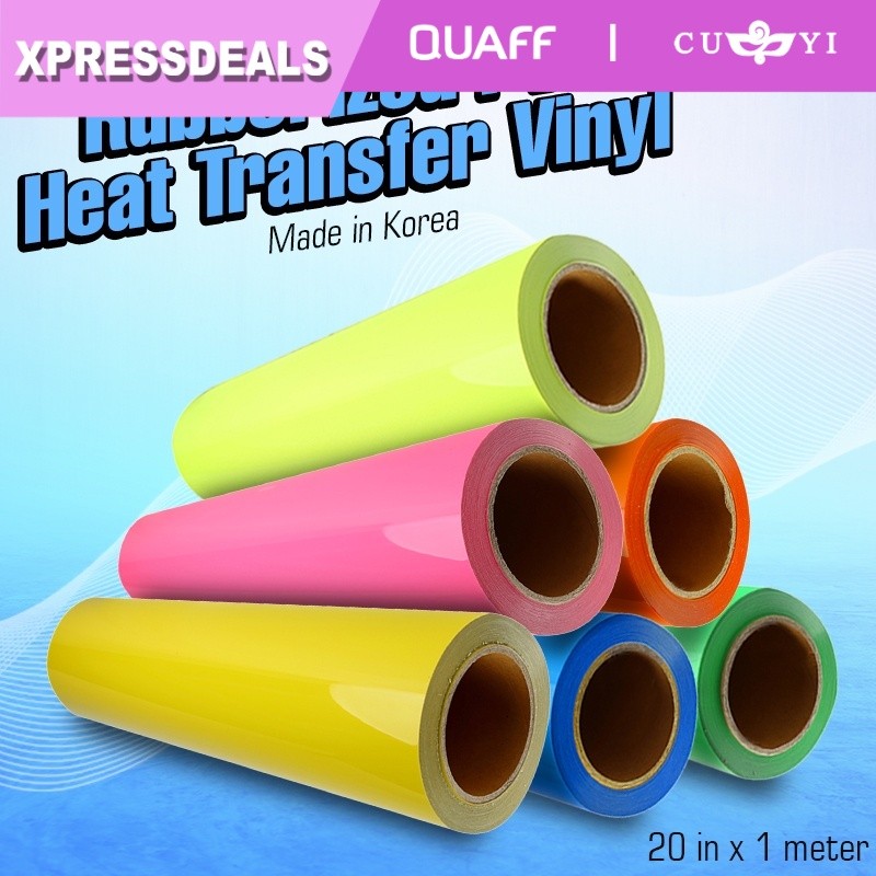 Quaff Cdp Rubberize Neon Color Heat Transfer Cuttable Vinyl 20 Inches X ...