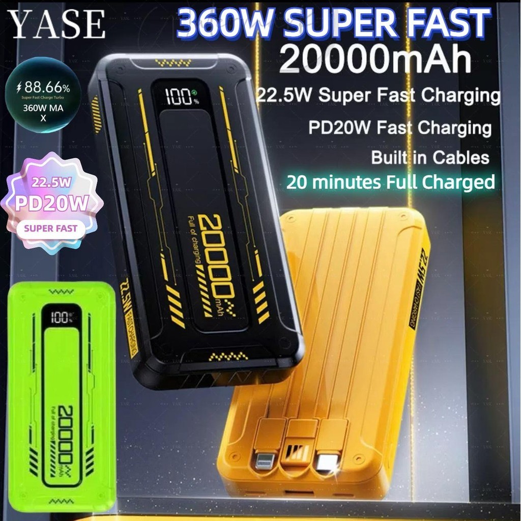 YSAE Y350 Original 360W 20000Mah 22.5W PD20W Super Fast LED 3IN1 Built ...