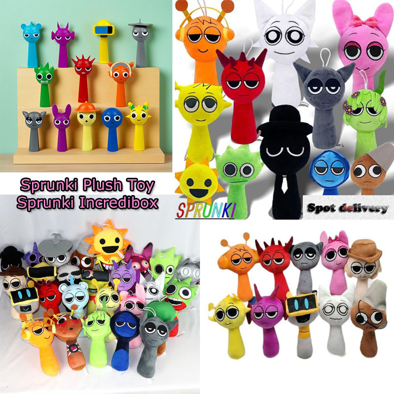 20cm Sprunki Plush Toy Sprunki Incredibox Game Gray Wenda Oren Stuffed ...