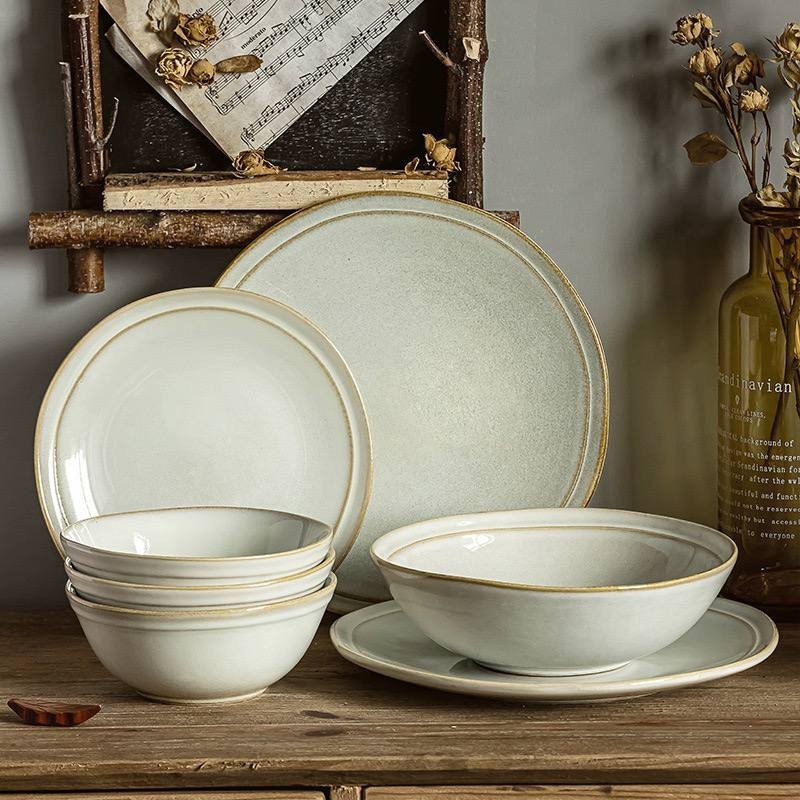 Kitchen Plus 8 inch Stoneware speckled Ceramic Pottery Dessert Plate ...