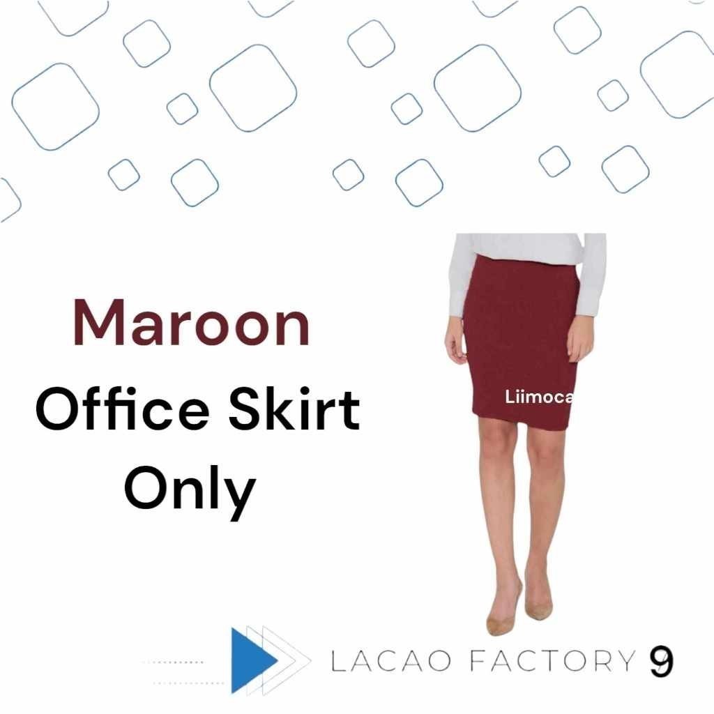 Maroon pencil cut skirt best sale