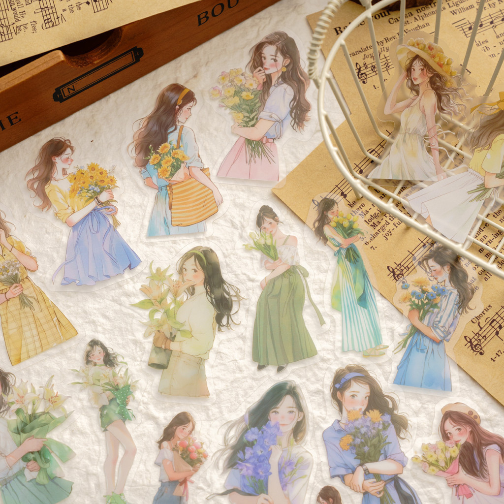 30 Pcs/pack Scrapbook Stickers Cute Kawaii Girls People Scrapbooking ...