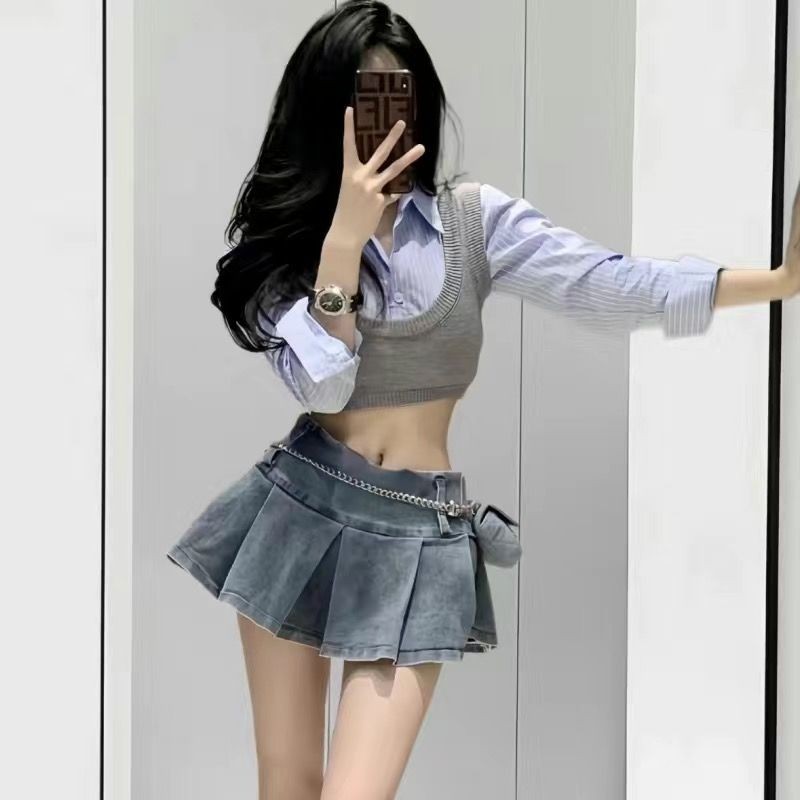 [Angry Bra Shop] Hot Girl Sexy Mini Skirt Anti-Exposure A- line Skirt ...