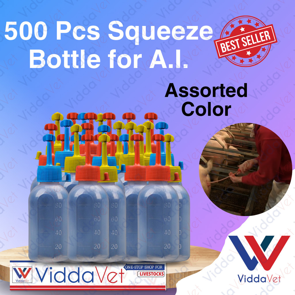 Viddavet 500pcs Squeeze Bottle for animals Plastic Boar Semen Squeeze ...