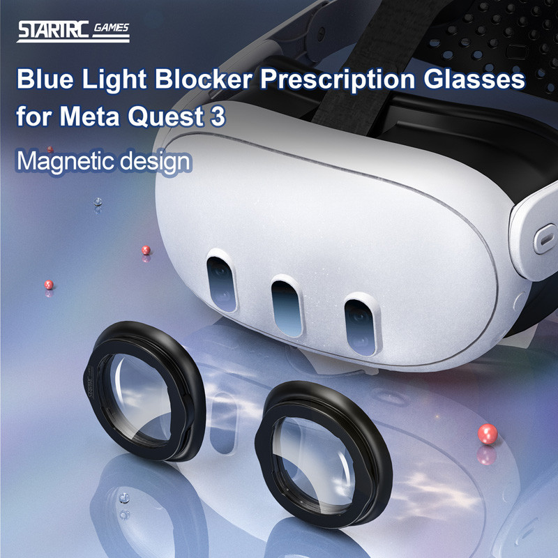 VR Glasses Magnetic Frame Anti Blue Light Lens For Meta Quest 3 VR ...