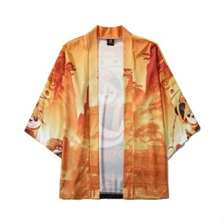 Japanese Kung Fu Panda Retro Painted Kimono Cardigan Men And Women 