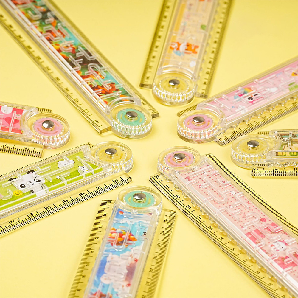 30cm creative maze folding ruler cartoon student plastic ruler scale ...