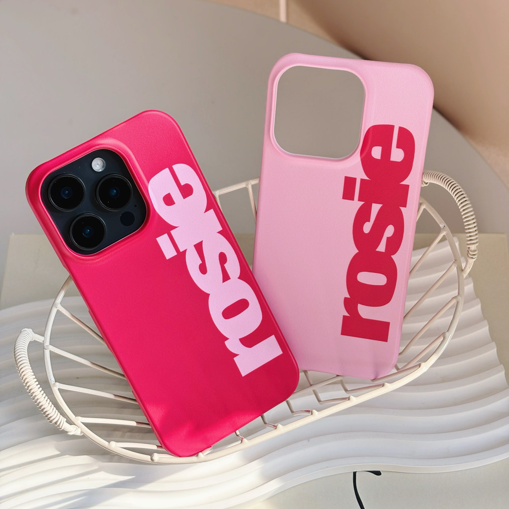 Park Chae Young Same Style rosie Sweet Pink Letter Phone Case Hard Case ...