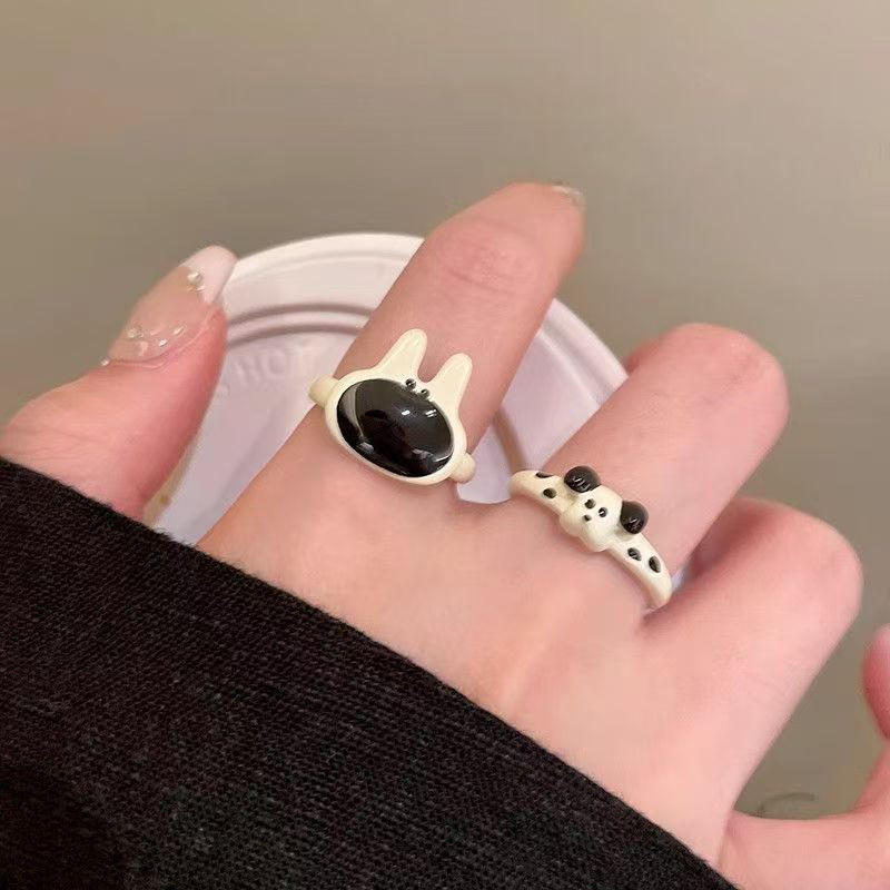 Creative Fun Cartoon Rings for Women Cute Dog Monster Finger Ring ...