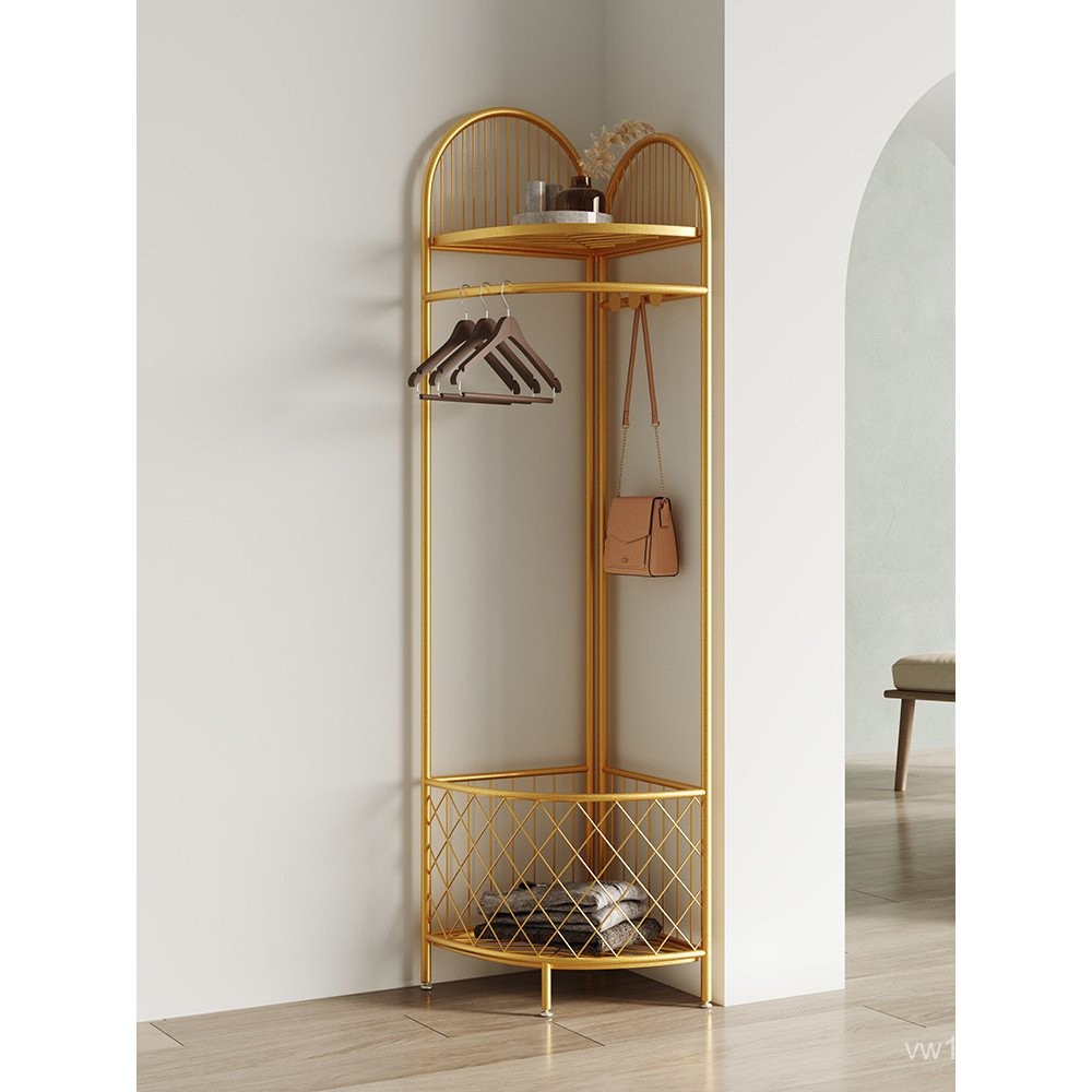 Floor-standing Corner Rack with Wheels for Storage and Hanging Clothes ...