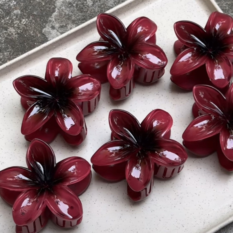 8Cm Bauhinia Flower Grab Clip Golden Flower Ladies Hairpin Silver Ponytail Clip Back Head Disc Hair Shark Clip Headgear
