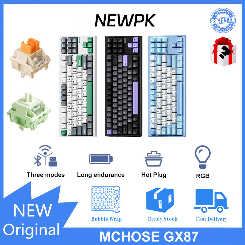 MCHOSE GX87 wireless three mode customized mechanical keyboard gateway ...