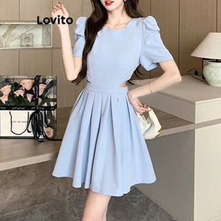 Lovito Women Casual Plain Cut Out Dress LNE56735