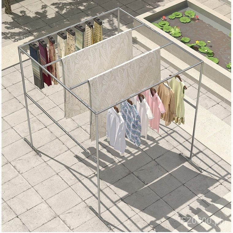 Steel Pipe Rooftop Balcony cs Drying Rack for Quilts, Large Dormitory ...