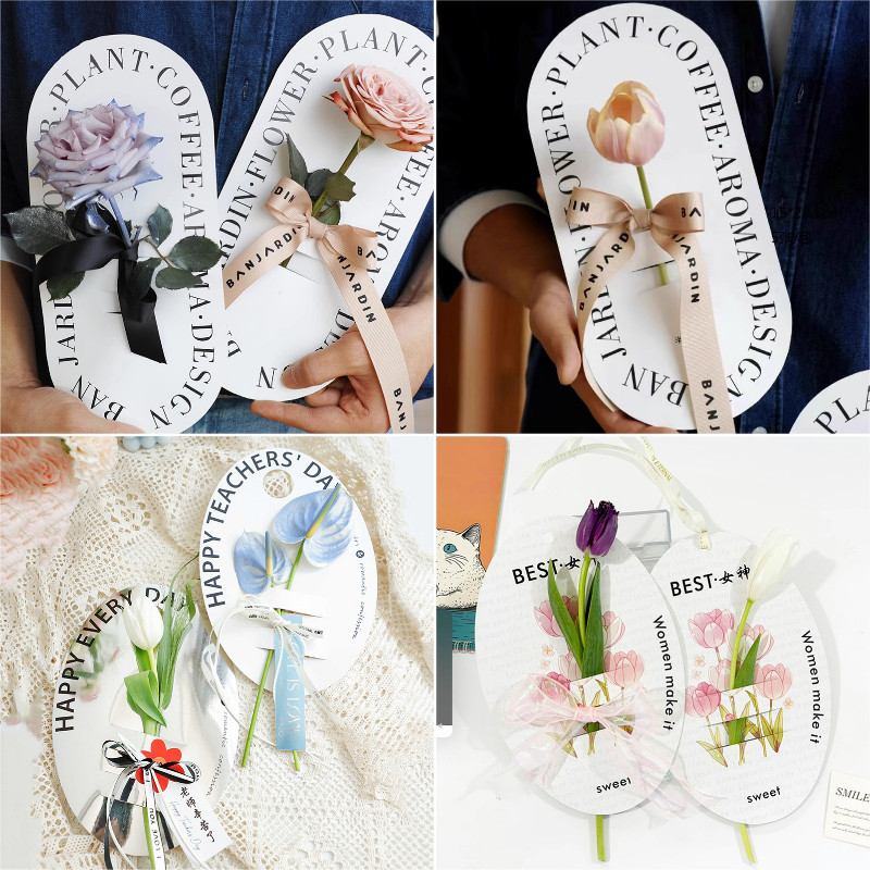Nordic Flower Packing Card Flower Pattern Packaging Paper Simple ...