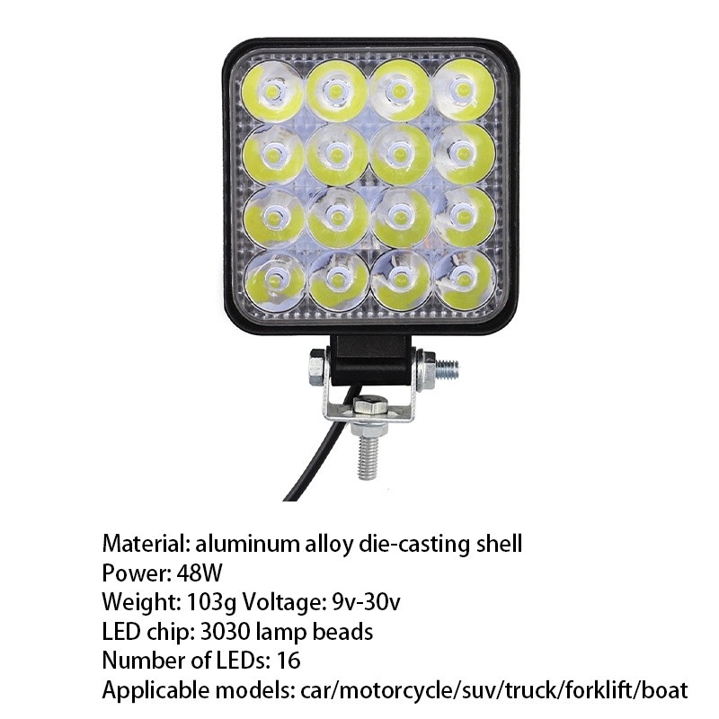 48W Car Truck LED Work Light 12V 24V Off Road Flood Spot Lamp Car LED ...