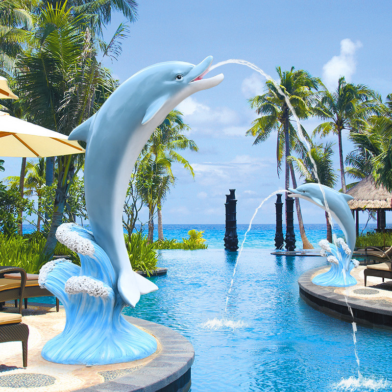 Outdoor Large Realistic Animal Dolphin Fiberglass Sculpture Ocean Park ...
