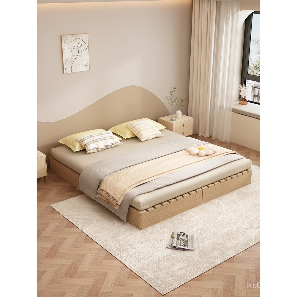 Trundle Bed Log Floor Bed Frame#Rib Grills Simple Non-Bedside Platform ...