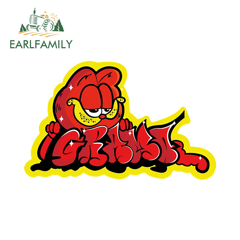 EARLFAMILY Garfield Car Sticker Personality Motorcycle Windows Bumper ...