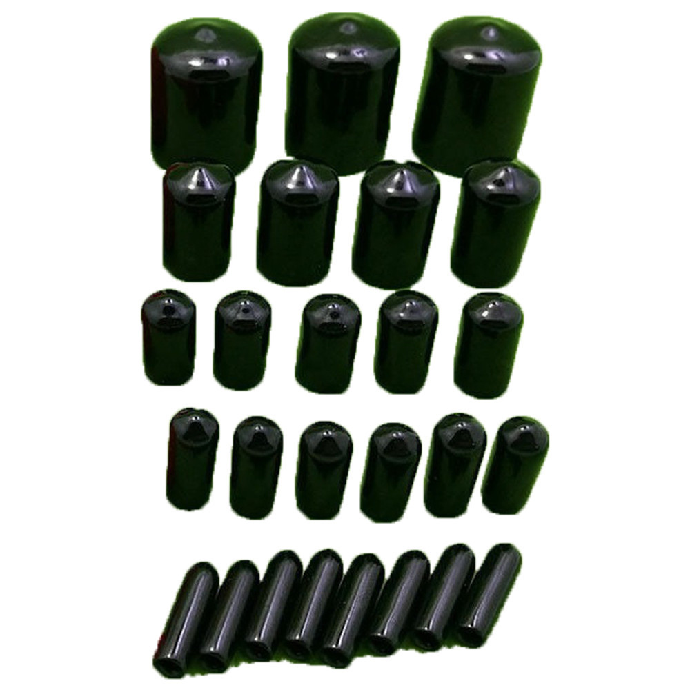 3-25mm 5-50pcs PVC Vinyl Rubber Round End Cap Thread Cover Steel Pipe ...