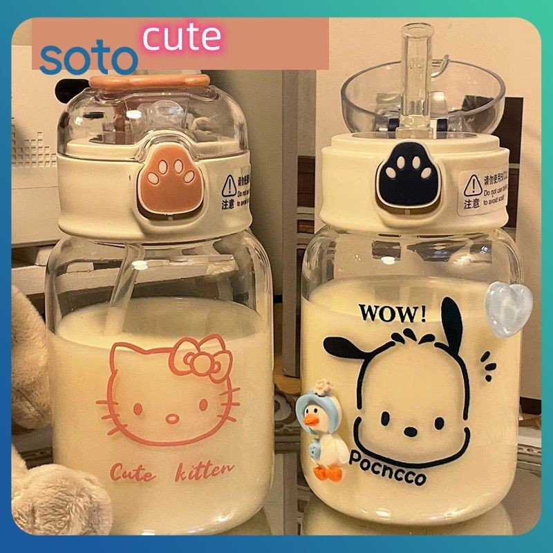 500ml Sanrio Water Bottle Bpa Free Cute Water Cup Hello Kitty Straw Cup 