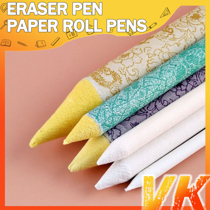 VK 3pcs Sketch Paper Eraser Pen Paper Roll Pens Style White Charcoal ...