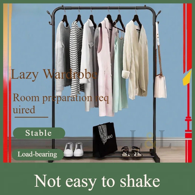 Single clothes drying rack bedroom floor clothes drying rack balcony ...