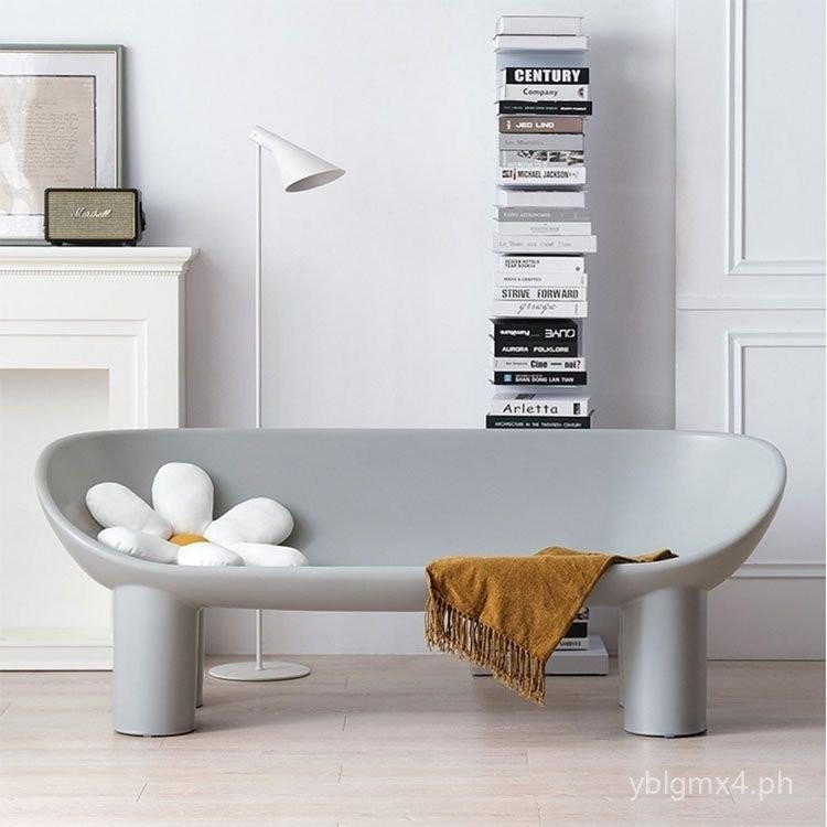 Minimalist Plastic Backrest Long Chair for Home Living Room Double Sofa ...
