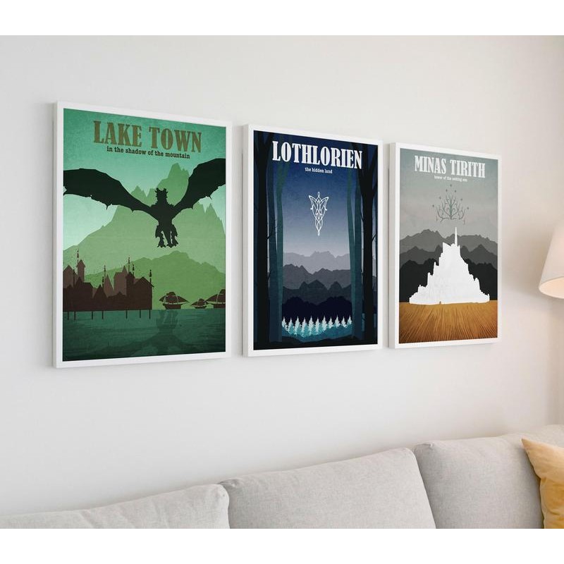 Lord of the Rings Poster Lord of the Rings Travel Poster Set Lake Town ...