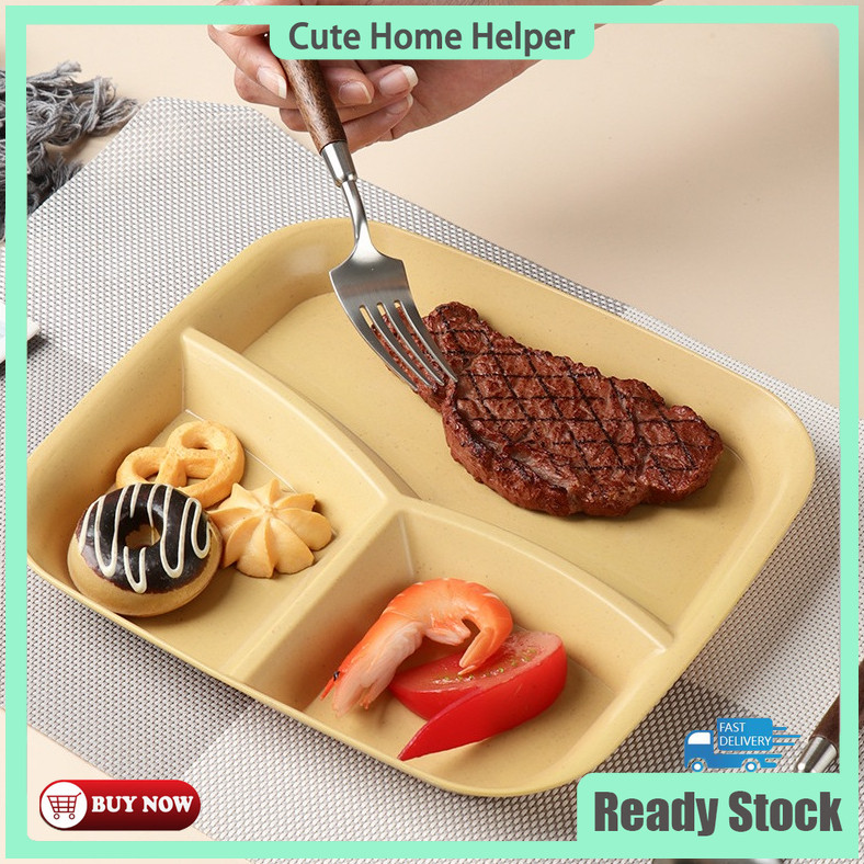 Three-Grid Food Dividing Plate for Fruit Salad Household Tableware Tray ...