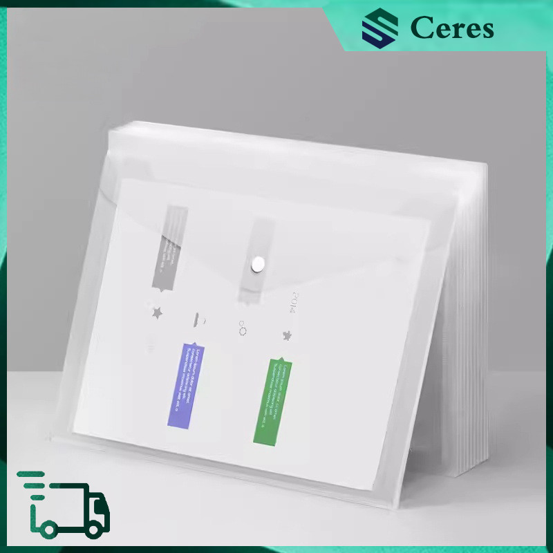 12pcs A4 Plastic Envelopes Transparent Envelope Folder Bill Folders ...