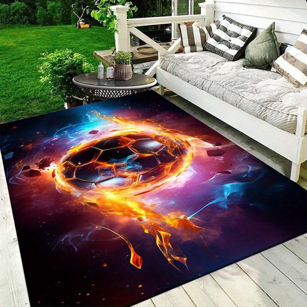 Football Pattern Outdoor Camping Rug, Fashion Design Art Printed ...