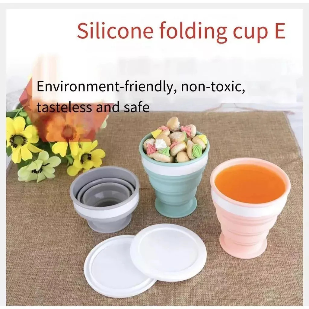 170ml Foldable Silicone Cup Collapsible Travel Cup Portable Folding Cup ...