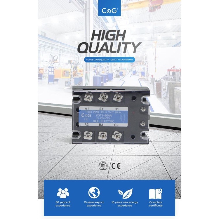 ★CG 3 Phase 60A 80A 100A DA Three Phase SSR 3-32V DC Control 24-480V AC ...