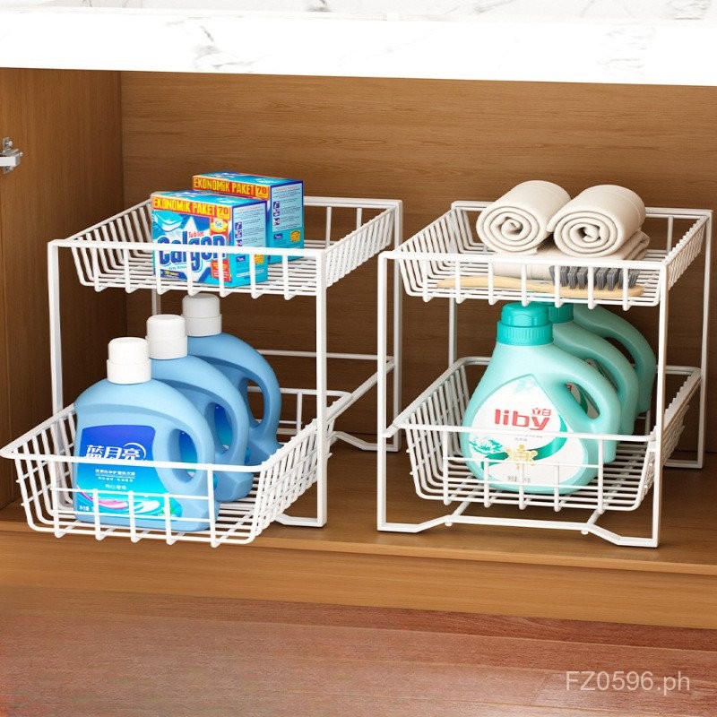 Bathroom Storage Rack Organizer Layered Under Sink Basin Kitchen ...
