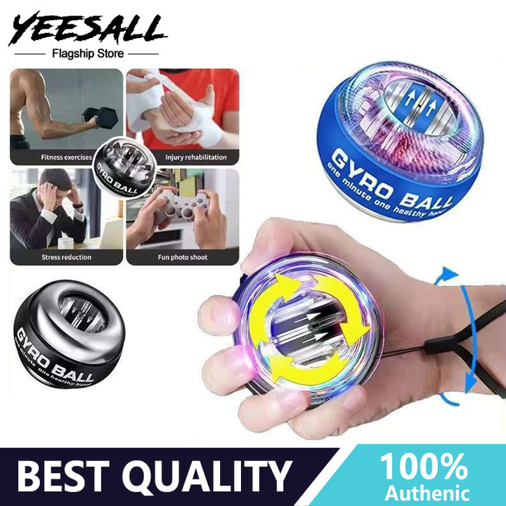 LED Wrist Power Hand BallMuscle Rotation Ball Fitness Strength Training ...