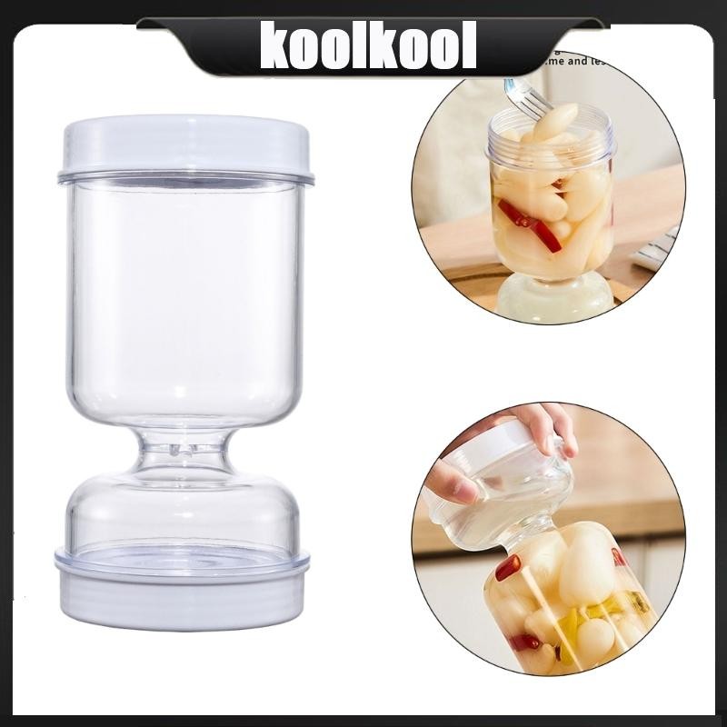kool Preserving Jar with Strainer Flip Cucumber Jar Leak-Proof Dry Wet ...