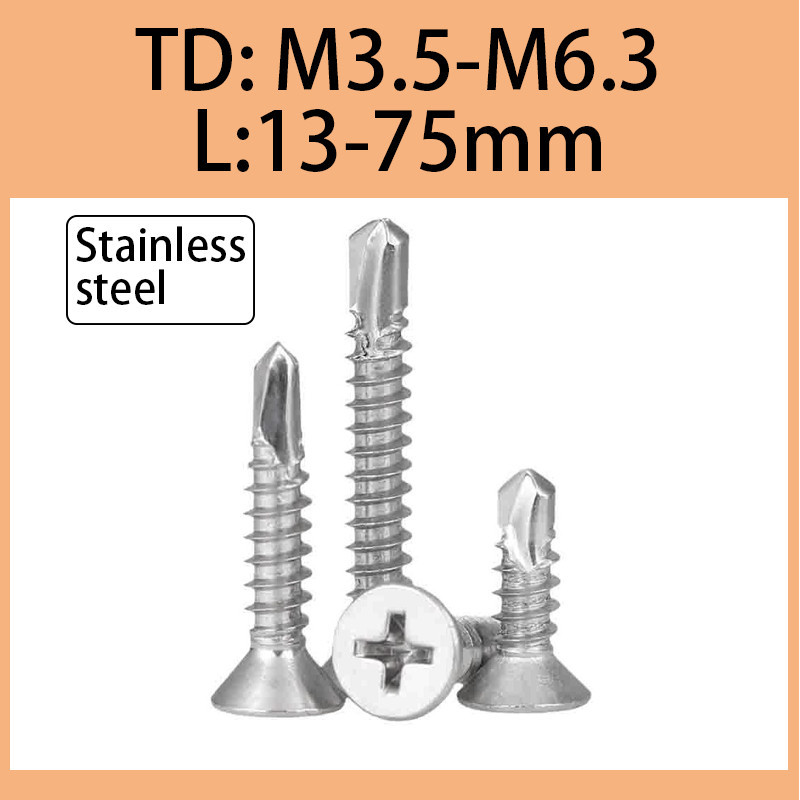 410 stainless steel cross flat head self tapping dovetail thread ...