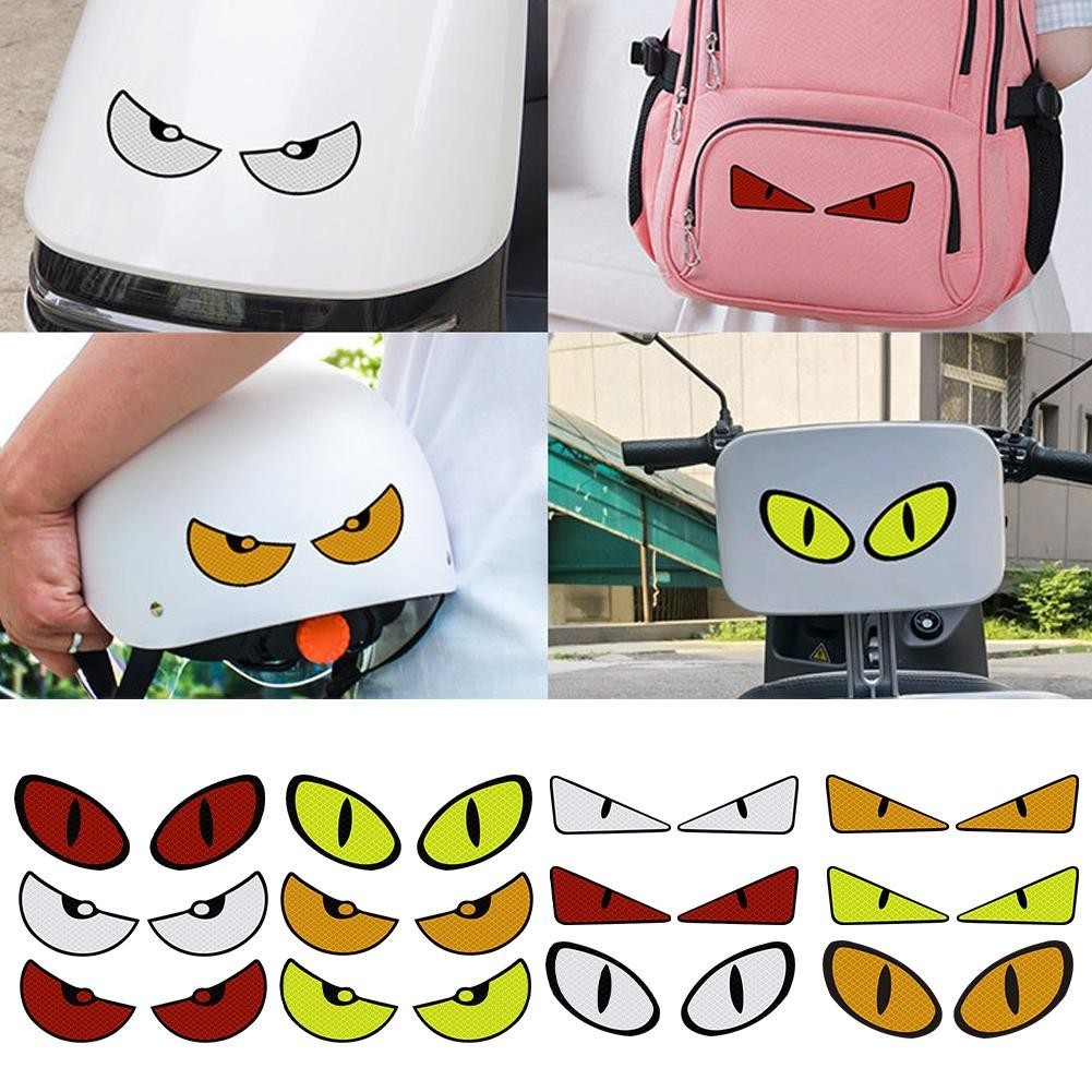 Cartoon Big Eyes Reflective Stickers For Bike Safety Warning C2J3 ...