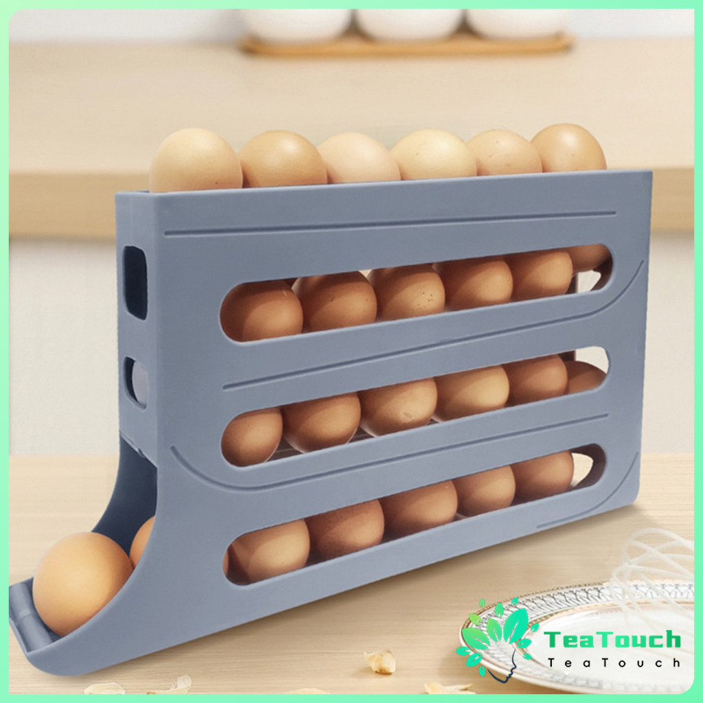 TeaTouch Kitchen Egg Tray 4 Tier Refrigerator Egg Storage Rack Large ...