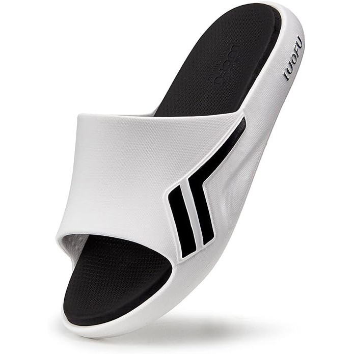 LUOFU Men's Sport Slides Sandals Comfort AntiSlip Shower Slippers Arch